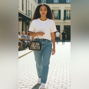 Vintage Floral Tapestry Clutch with Gold Chain